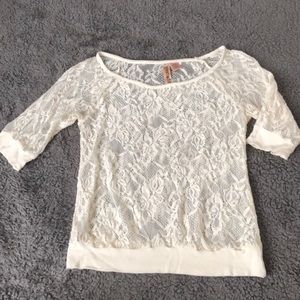 Cream lace top